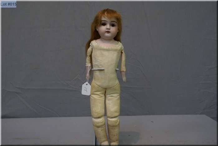 antique doll leather body porcelain head