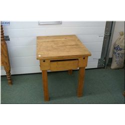 Butcher's block style table with single drawer