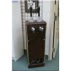 Antique oak cased two door beer engine