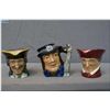 Image 1 : Three small Royal Doulton character jugs including The Cardinal, Gulliver and Dick Turpin