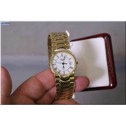 Gent's Longines watch in waterproof 18kt yellow gold filled case with calendar.  Running at time of 