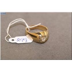 Gent's 10ct yellow gold and diamond ring set with 0.20ct brilliant white solitaire diamond