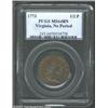 Image 1 : 1773 1/2P Virginia Halfpenny, No Period MS64 Brown PCGS. Breen-181. Seven Harp Strings. Glimmers of.