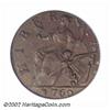 Image 2 : 1760 1/2P Hibernia-Voce Populi Halfpenny MS64 Brown PCGS. Breen-221. Breen calls this variety the "I