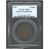 Image 1 : 1783 1C Washington & Independence Cent, Small Military Bust, Plain Edge VF30 PCGS. Baker-4A. Medium.