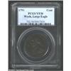 Image 1 : 1791 1C Washington Large Eagle Cent VF30 PCGS. Baker-15. Deep mahogany patina. The surfaces are occa
