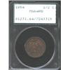 Image 1 : 1854 1/2 C MS64 Red and Brown PCGS. B-1, C-1, R-1. Deep olive-brown in color, with ample glimmers of