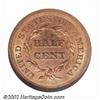 Image 2 : 1857 1/2 C MS64 Red NGC. C-1. The U.S. Half Cent passed into history by act of Congress in February.