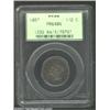 Image 3 : 1857 1/2 C PR64 Brown PCGS. B-2, R.4. This variety was produced using what Breen refers to as "Rever