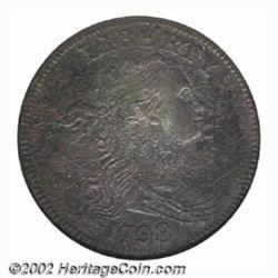 1798 1C First Hair Style--Corroded--ANACS. VF Details, Net VG8. S-146, R.5. The dark brown and olive