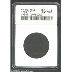 1800 1C--Corroded--ANACS. VF Details, Net Fine 15. S-209, R.3. A Sheldon variety noted for die clash