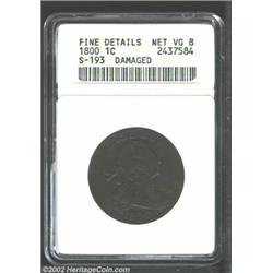 1800/79 1C--Damaged--ANACS. Fine Details, Net VG8. S-193, R.4. A rare Sheldon variety that combines.
