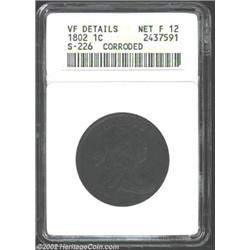 1802 1C--Corroded--ANACS. VF Details, Net Fine12. S-226, R.3. Mottled dark gray-brown surfaces. Impo