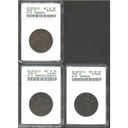 1820 1C Large Date--Corroded, Damaged--ANACS, AU Details, Net VF30, N-12, dappled crimson highlights