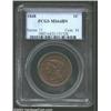 Image 1 : 1848 1C MS64 Brown PCGS. A pleasing reddish-brown example that is somewhat irregularly struck with s