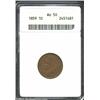 Image 1 : 1859 1C AU50 ANACS. Rich brown patina. A nicely detailed example that has mostly intact diamonds on.