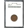 Image 1 : 1864 1C L On Ribbon MS61 Brown ANACS. A sharply struck Cent with chocolate-brown patina and a couple