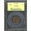 Image 1 : 1868 1C MS65 Red and Brown PCGS. Dappled sprays of glossy brown patina drift over otherwise lustrous