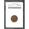 Image 1 : 1871 1C MS61 Red and Brown ANACS. Well defined, especially on the obverse, with speckled brown patin