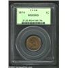 Image 3 : 1874 1C MS65 Red PCGS. Very faint streaks of red are seen over each side of this lovely orange-red a