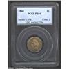 Image 1 : 1860 1C PR64 PCGS. The fields are moderately reflective and each side has even gray-golden coloratio