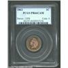 Image 3 : 1862 1C PR66 Cameo PCGS. A splendid, deeply mirrored proof that is light in color with subtle variat