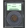 Image 1 : 1870 1C PR65 Red PCGS. Full orange-red luster yields to deeply set, olive tinted undertones as the c