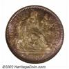 Image 1 : 1867 H10C MS66 NGC. This coin is the business strike counterpart to the proof 1867 Half Dime from th