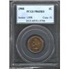 1908 1C PR65 Red PCGS. Sharply struck and nearly pristine with consistent gold and rose color. Altho