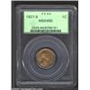 Image 1 : 1921-S 1C MS64 Red PCGS. Dusky yellow-green in color. A carefully preserved near-Gem that has reason
