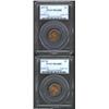 Image 1 : 1927-D 1C MS64 Red and Brown PCGS, two pieces, the first has gorgeous bands of gold, lime-green, ros