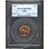 Image 1 : 1967 1C SMS MS67 Red PCGS. A gorgeous Superb Gem, both sides are aglow in orange-red shades. Neither