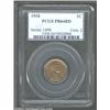 Image 1 : 1910 1C PR64 Red PCGS. A magnificent olive-gold matte proof that has a razor-sharp strike and gorgeo