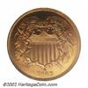 Image 1 : 1869 2C PR66 Red NGC. A boldly struck Gem with radiant rose-gold color. The surfaces are carbon-free
