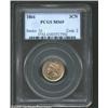 Image 1 : 1866 3CN MS65 PCGS. The attractive golden-brown patina is evenly distributed across each side. A lus