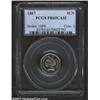Image 1 : 1867 3CN PR65 Cameo PCGS. Frosty in texture, the devices contrast nicely with the shimmering fields.