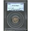 Image 1 : 1883 3CN PR67 PCGS. A gorgeous golden and lilac toned coin that has moderately reflective mirrors in
