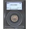 Image 1 : 1874 5C MS65 PCGS. A lightly toned and lustrous Gem with clean surfaces and a reasonable strike. A t