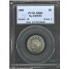 Image 1 : 1883 5C No Cents MS65 PCGS. Sharply struck throughout, the bright, silver-white surfaces are solidly