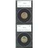 Image 1 : 1907 5C MS64 PCGS, lustrous gray and golden-rose surfaces; and a 1908 MS64 PCGS, lustrous medium gra