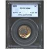Image 1 : 1925 5C MS66 PCGS. Iridescent lemon-gold and lavender-violet patina. While not fully struck, the sur