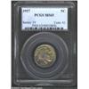 Image 1 : 1927 5C MS65 PCGS. Yellow-green, steel-blue, and lavender iridescent patina is illuminated by the un