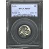 Image 1 : 1928 5C MS65 PCGS. A bright and lustrous Gem that has a reasonable strike and iridescent yellow-gray