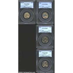 1940 5C PR66 PCGS, lovely gold, powder-blue, and rose patina, well struck and exquisite; 1941 PR65 P