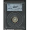 Image 1 : 1854 10C Arrows MS62 PCGS. The centers are untoned with golden patina around the margins. Marred by.