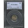 Image 1 : 1891 10C MS66 PCGS. Spectacular aqua, golden-brown, and rose-violet patina. A lustrous and mildly pr