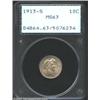 Image 1 : 1913-S 10C MS63 PCGS. One of just 510,000 examples produced, this golden tinged example is remarkabl