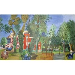 Raoul Dufy Art Print Le Paddock a Deauville 1960 -RARE