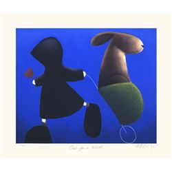 Mackenzie Thorpe 'OUT FOR A WALK' Lithograph