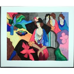 Itzchak Tarkay Signed Ltd Ed Art Print Gossip